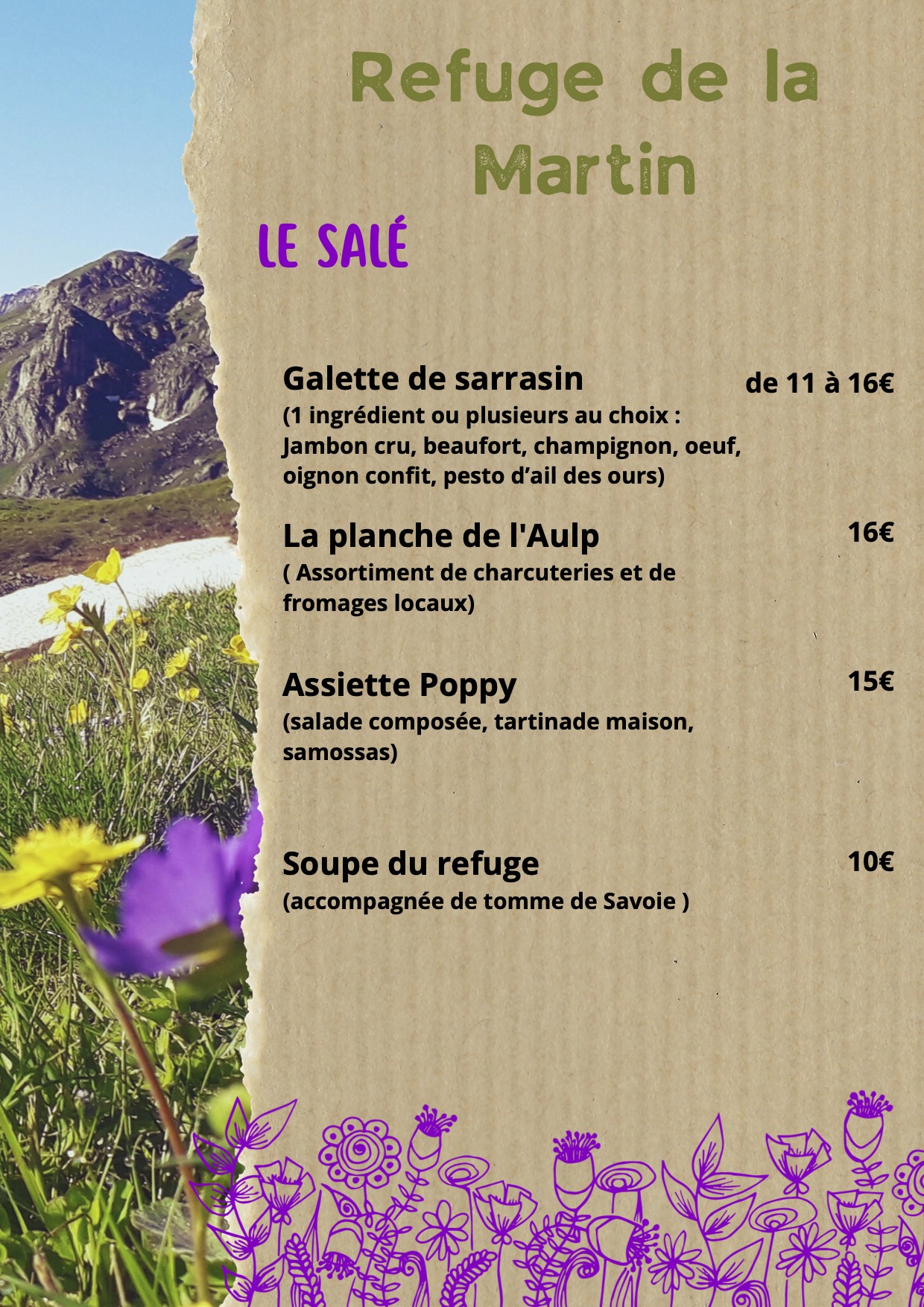 menu salé